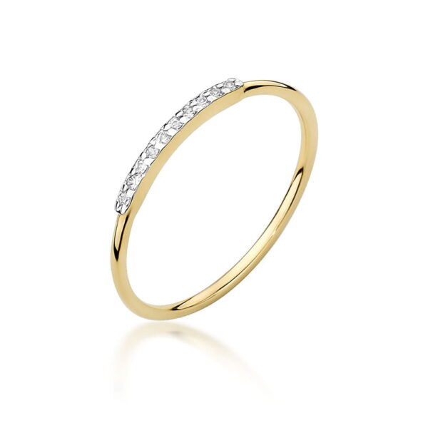 Żółte Złoto Pierścionek z Diamentami 0,05 ct