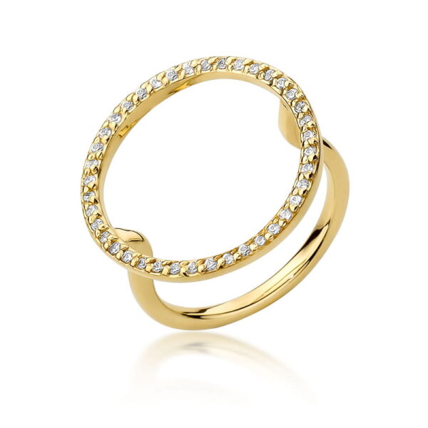 Żółte Złoto Pierścionek z Diamentami 0,20 ct