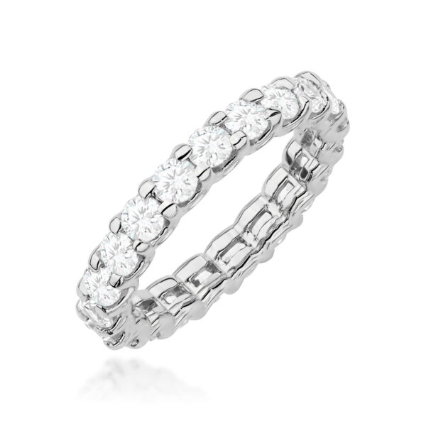 Białe Złoto Pierścionek z Diamentami 1,52 ct
