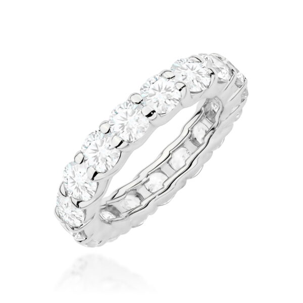 Białe Złoto Pierścionek z Diamentami 3,20 ct