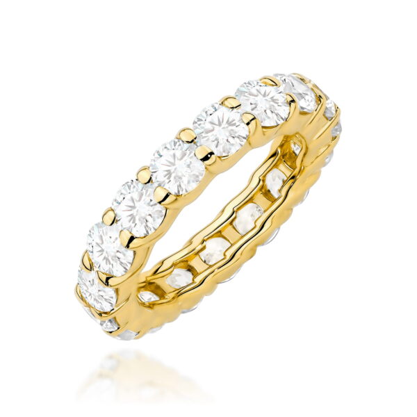 Żółte Złoto Pierścionek z Diamentami 3,20 ct