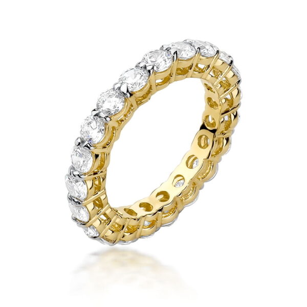 Żółte Złoto Pierścionek z Diamentami 2,52 ct