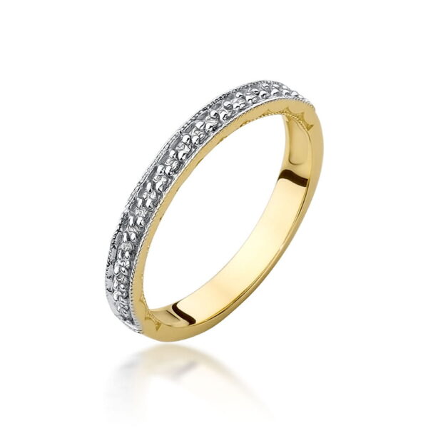 Żółte Złoto Pierścionek z Diamentami 0,105 ct