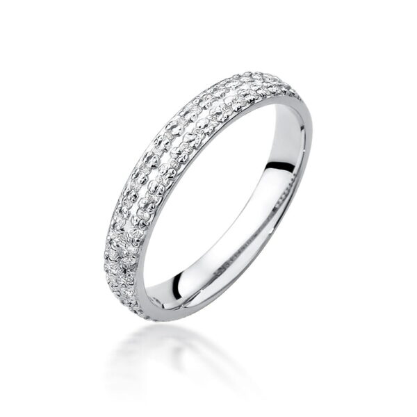 Białe Złoto Pierścionek z Diamentami 0,23 ct