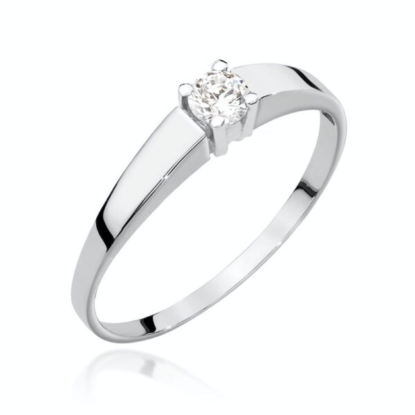 Białe Złoto Pierścionek z Diamentem 0,20 ct