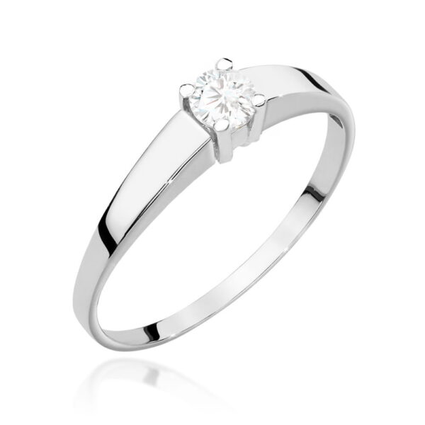 Białe Złoto Pierścionek z Diamentem 0,25 ct