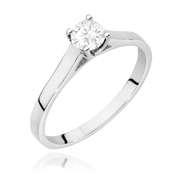 Białe Złoto Pierścionek z Diamentem 0,50 ct