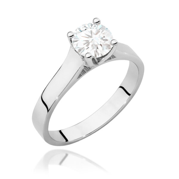 Białe Złoto Pierścionek z Diamentem 0,70 ct