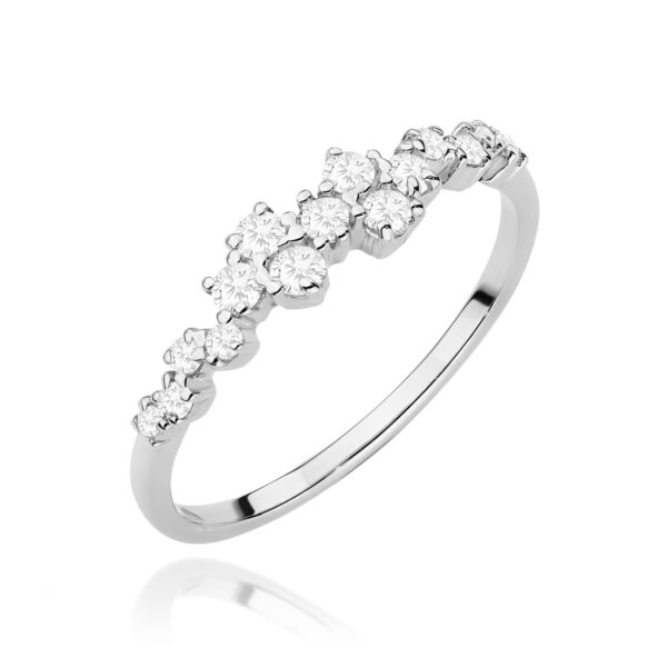 Białe Złoto Pierścionek z Diamentami 0,326 ct