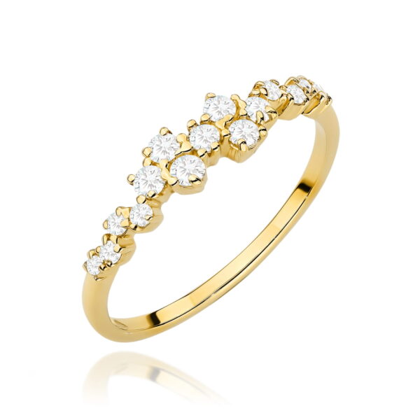 Żółte Złoto Pierścionek z Diamentami 0,326 ct