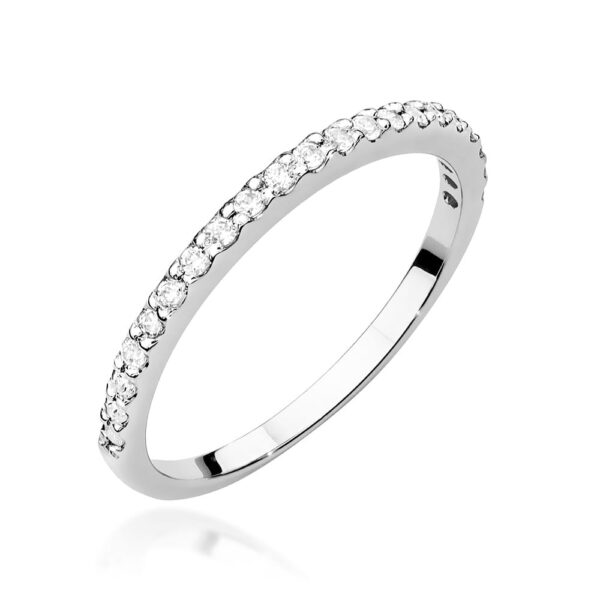 Białe Złoto Pierścionek z Diamentami Laboratoryjnymi 0,181 ct