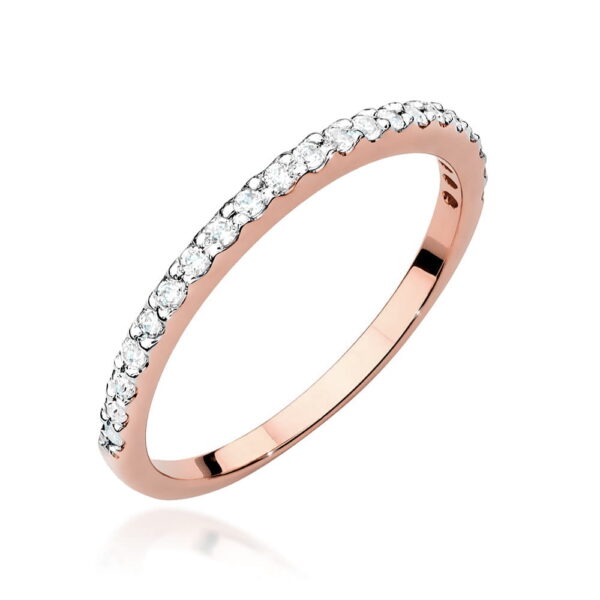 Różowe Złoto Pierścionek z Diamentami 0,181 ct