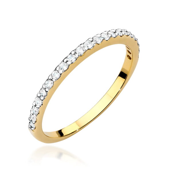 Żółte Złoto Pierścionek z Diamentami 0,181 ct