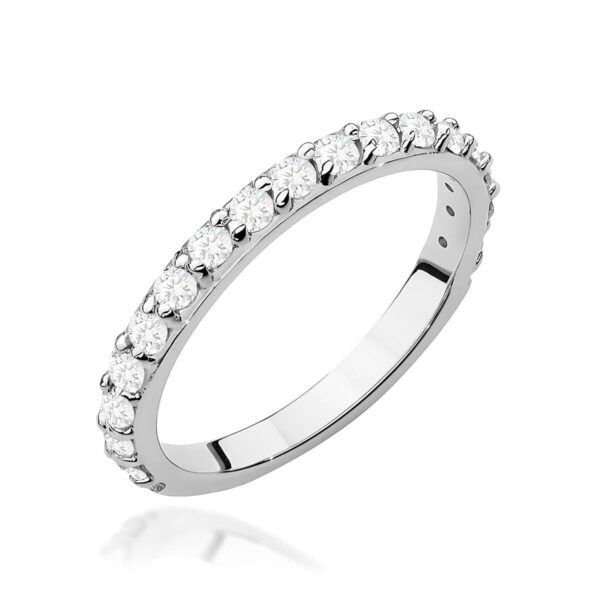 Białe Złoto Pierścionek z Diamentem Laboratoryjnym 0,34 ct