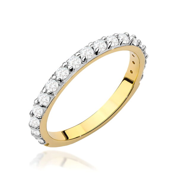 Żółte Złoto Pierścionek z Diamentami Laboratoryjnymi 0,34 ct