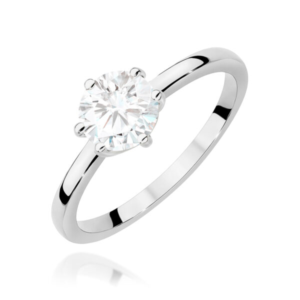 Białe Złoto Pierścionek z Diamentem 1,00 ct
