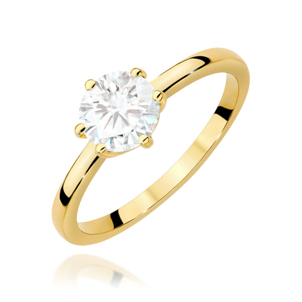 Żółte Złoto Pierścionek z Diamentem 1,00 ct
