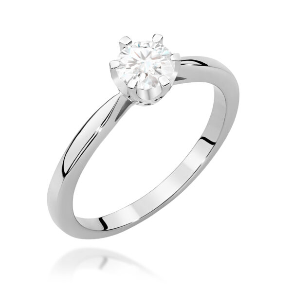 Białe Złoto Pierścionek z Diamentem 0,50 ct