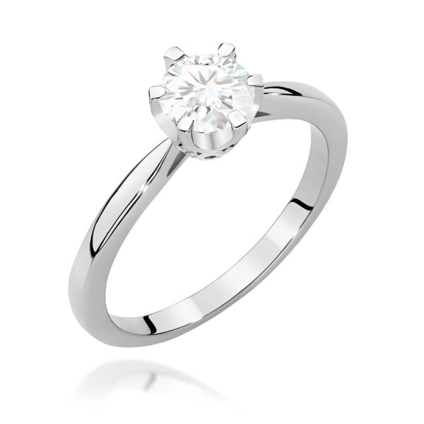 Białe Złoto Pierścionek z Diamentem 0,70 ct