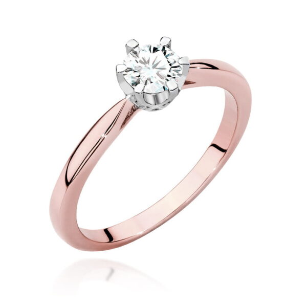 Różowe Złoto Pierścionek z Diamentem 0,40 ct