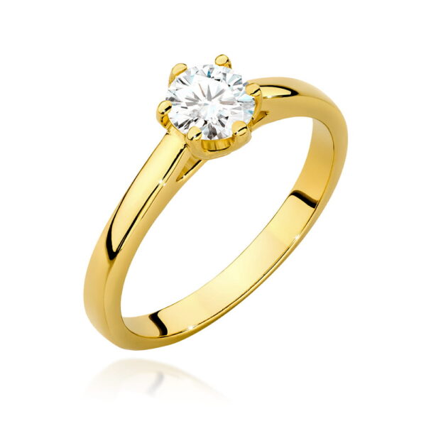 Żółte Złoto Pierścionek z Diamentem 0,50 ct