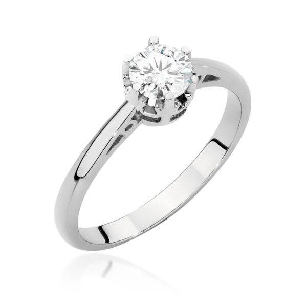Białe Złoto Pierścionek z Diamentem 0,50 ct