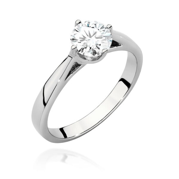 Białe Złoto Pierścionek z Diamentem 0,70 ct