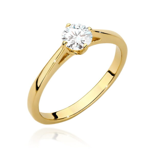 Żółte Złoto Pierścionek z Diamentem 0,40 ct