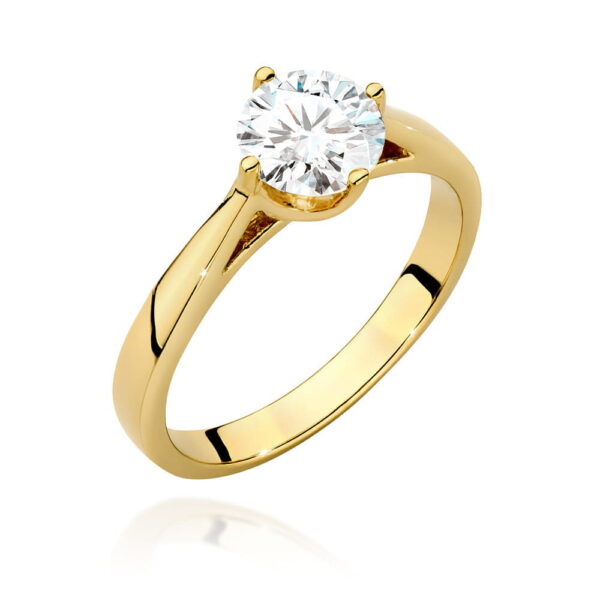 Żółte Złoto Pierścionek z Diamentem 1,00 ct