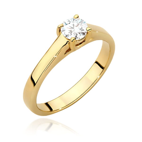 Żółte Złoto Pierścionek z Diamentem 0,40 ct