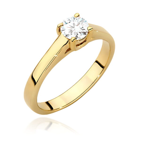 Żółte Złoto Pierścionek z Diamentem 0,50 ct