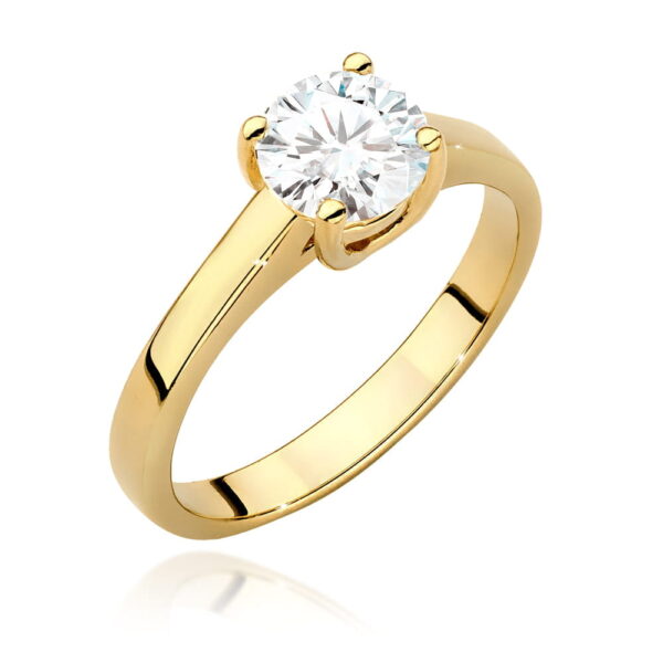 Żółte Złoto Pierścionek z Diamentem 1,00 ct