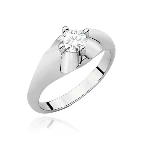 Białe Złoto Pierścionek z Diamentem 0,50 ct