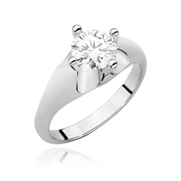 Białe Złoto Pierścionek z Diamentem 1,00 ct