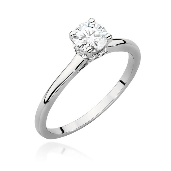 Białe Złoto Pierścionek z Diamentem 0,50 ct
