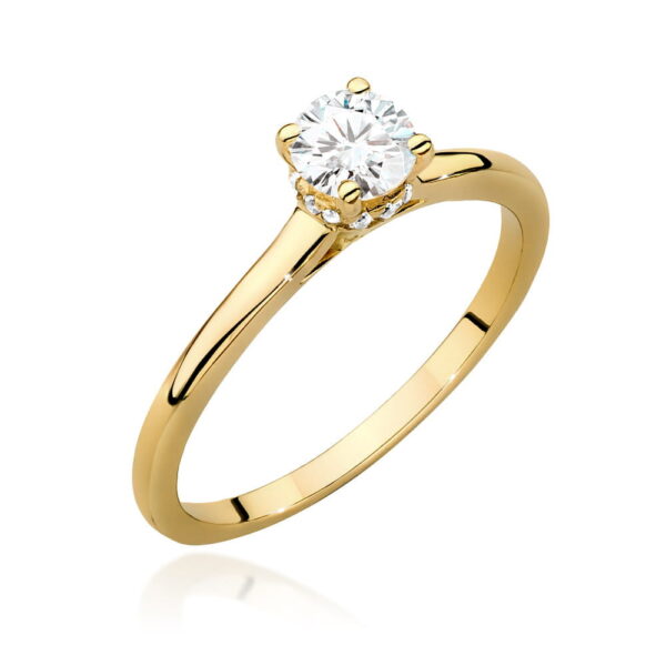 Żółte Złoto Pierścionek z Diamentem 0,40 ct