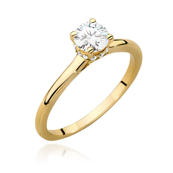 Żółte Złoto Pierścionek z Diamentem 0,50 ct