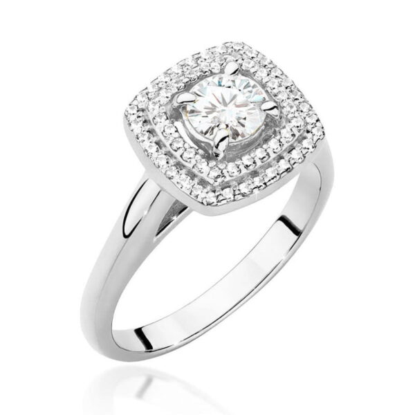 Białe Złoto Pierścionek z Diamentem 0,50 ct