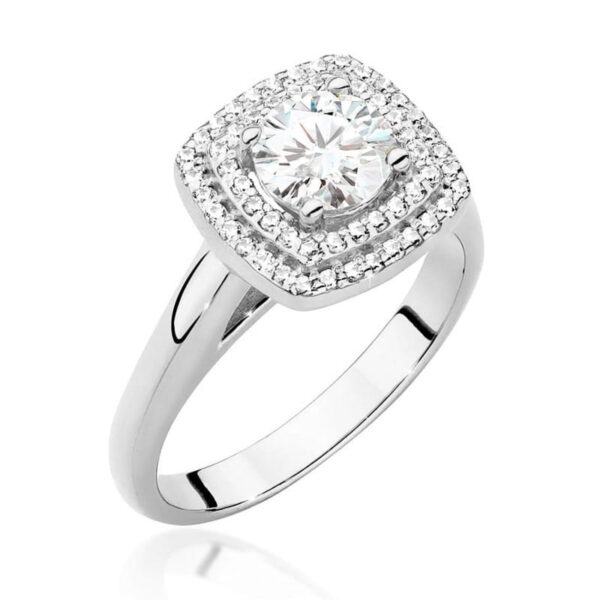 Białe Złoto Pierścionek z Diamentem 0,70 ct