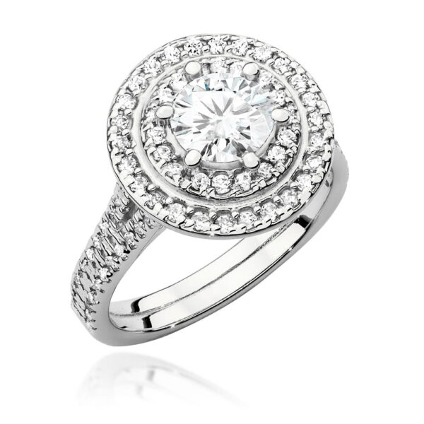 Białe Złoto Pierścionek z Diamentem 0,70 ct