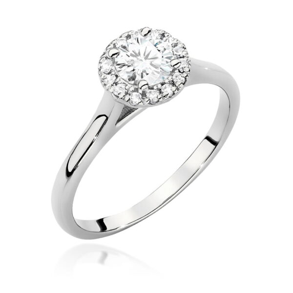 Białe Złoto Pierścionek z Diamentem 0,50 ct