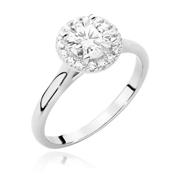 Białe Złoto Pierścionek z Diamentem Laboratoryjnym 0,70 ct