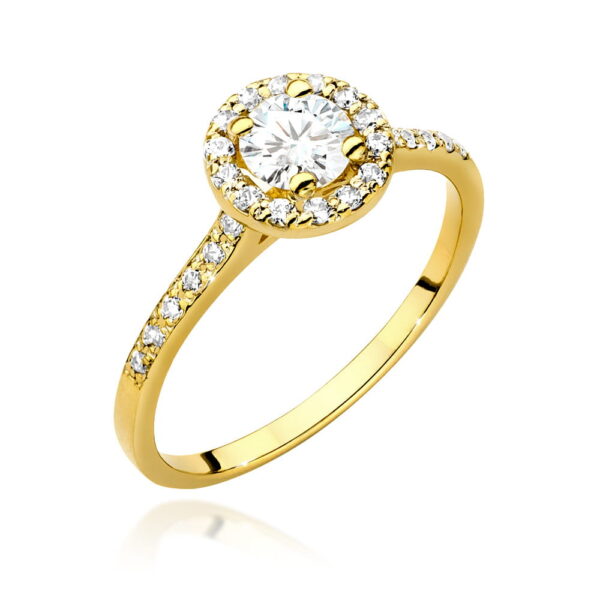 Żółte Złoto Pierścionek z Diamentem 0,50 ct