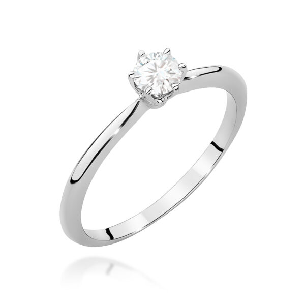 Białe Złoto Pierścionek z Diamentem 0,40 ct