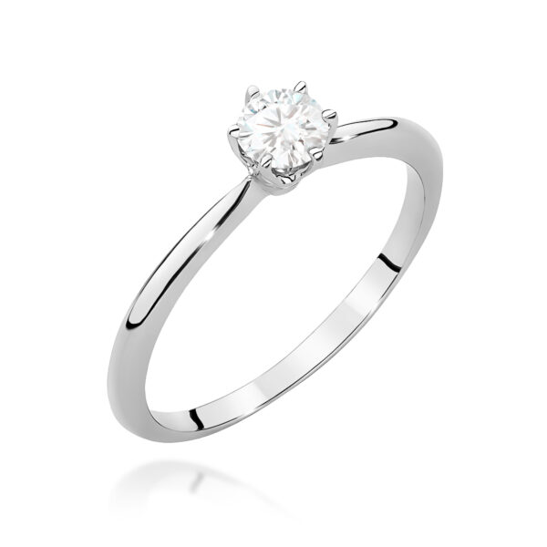 Białe Złoto Pierścionek z Diamentem 0,50 ct
