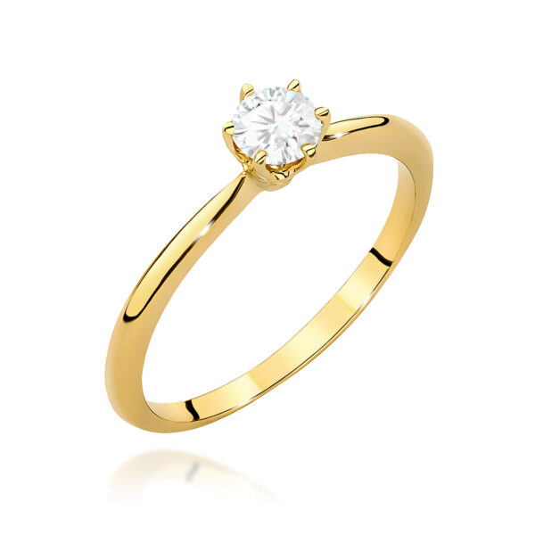 Żółte Złoto Pierścionek z Diamentem 0,50 ct