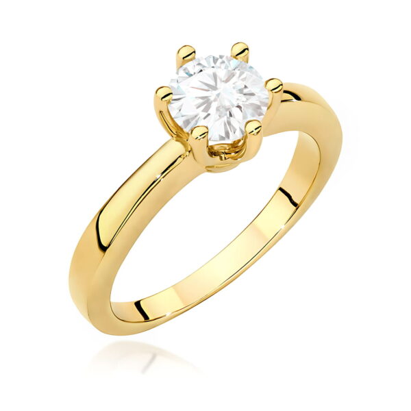 Żółte Złoto Pierścionek z Diamentem 0,70 ct