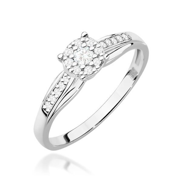 Białe Złoto Pierścionek z Diamentem 0,08 ct