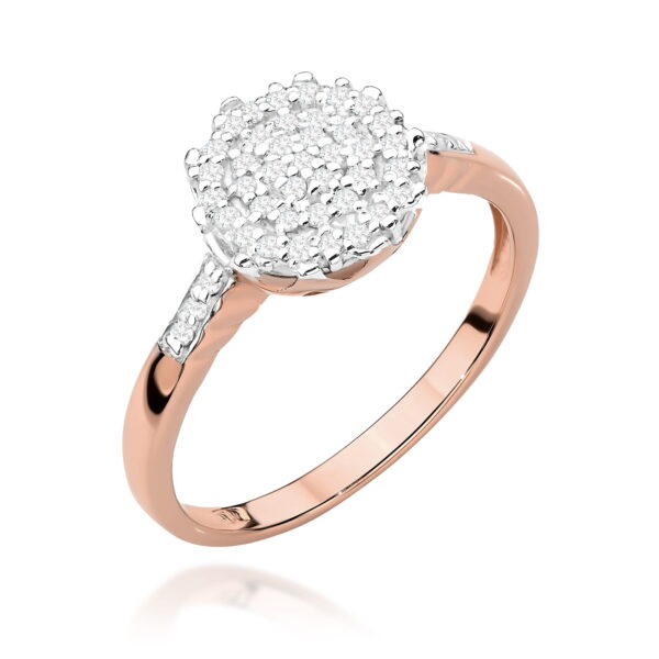 Różowe Złoto Pierścionek z Diamentami 0,225 ct
