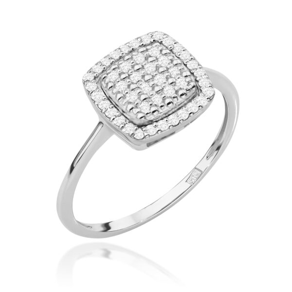 Białe Złoto Pierścionek z Diamentami 0,278 ct